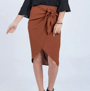 Everly Faux Wrap Midi Skirt  Size: Small